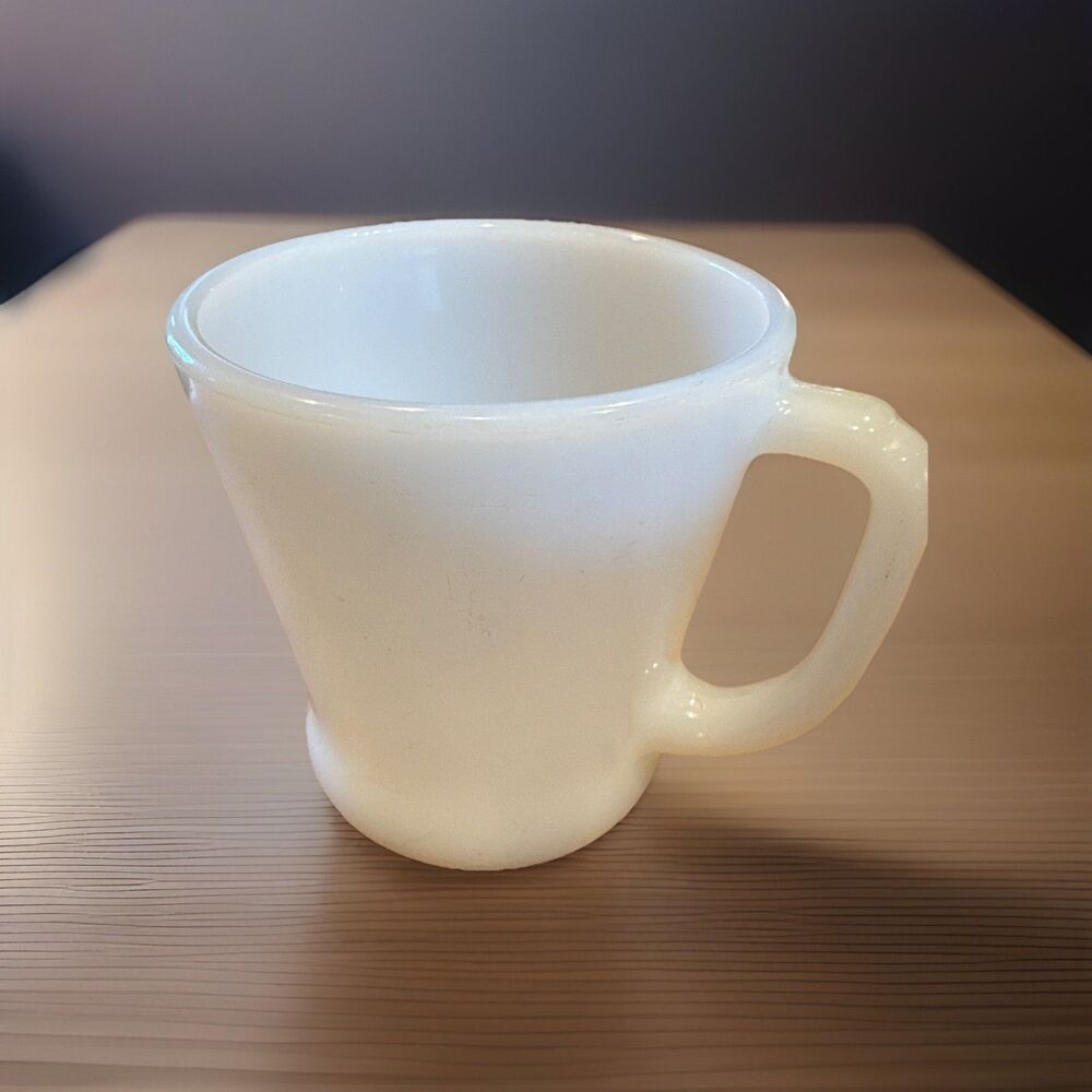 Vintage Fire King Milk Glass Mug White D-Handle Anchor Hocking USA
